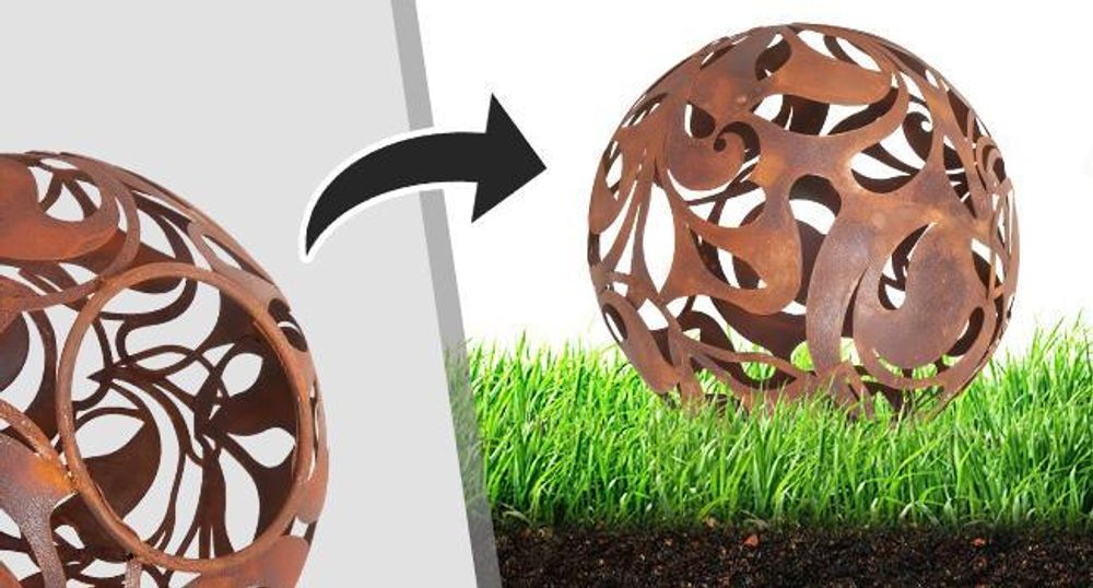 Gartenkugeln aus Metall mit Patina – dekorative Rostkugeln in Vintage-Optik für den Außenbereich