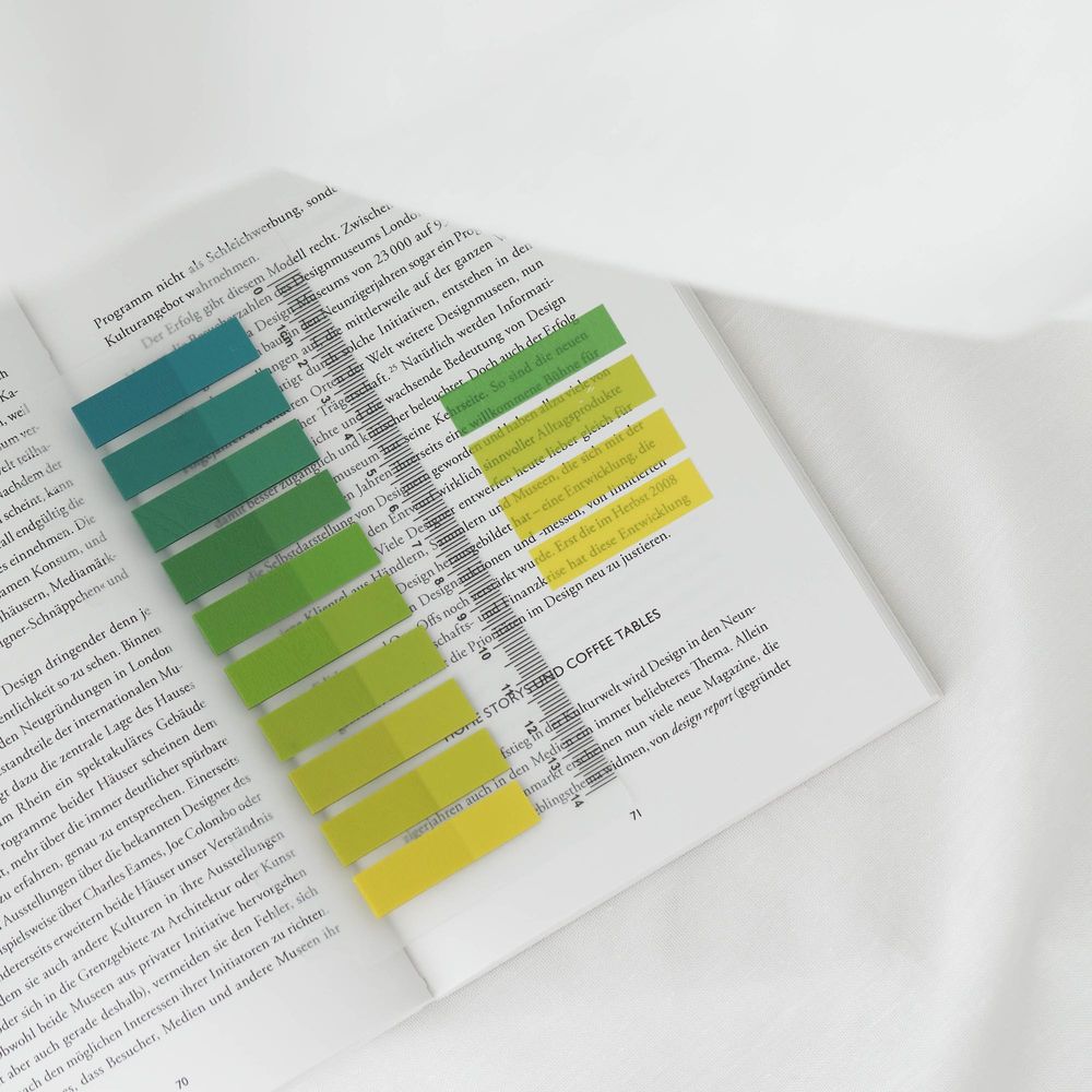Ordinate-Sunburst Green 200 Stück Sticky Notes, Transparent Haftnotizen zum Markieren, Haftstreifen