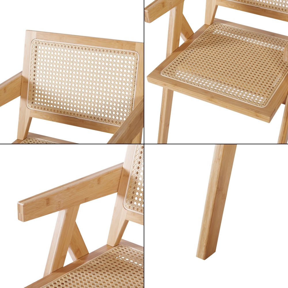 Esszimmerstuhl 'Asikkala' 79x50x50cm Bambus/Rattanoptik