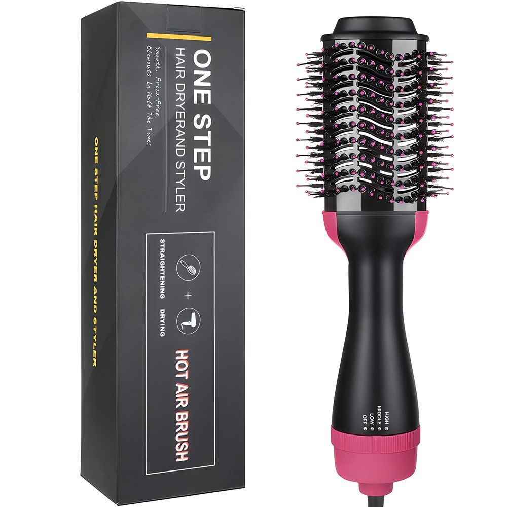 Warmluftbürste Föhnbürste Haartrockner 1000W Stylingbürste Hair Styler Dryer Volumizer Heißluftbürste Volumenbürste Lockenwickler Funktion Retoo