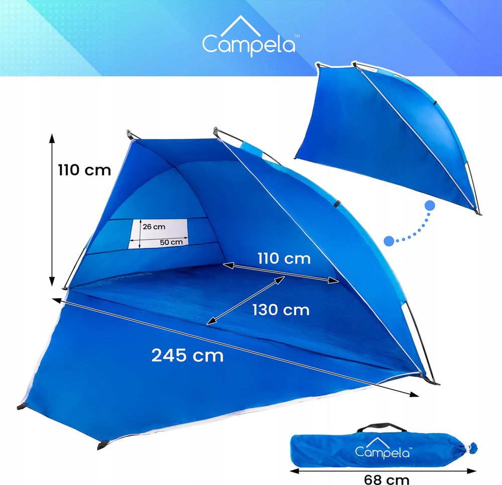 Campela Strandmuschel Set mit Tasche