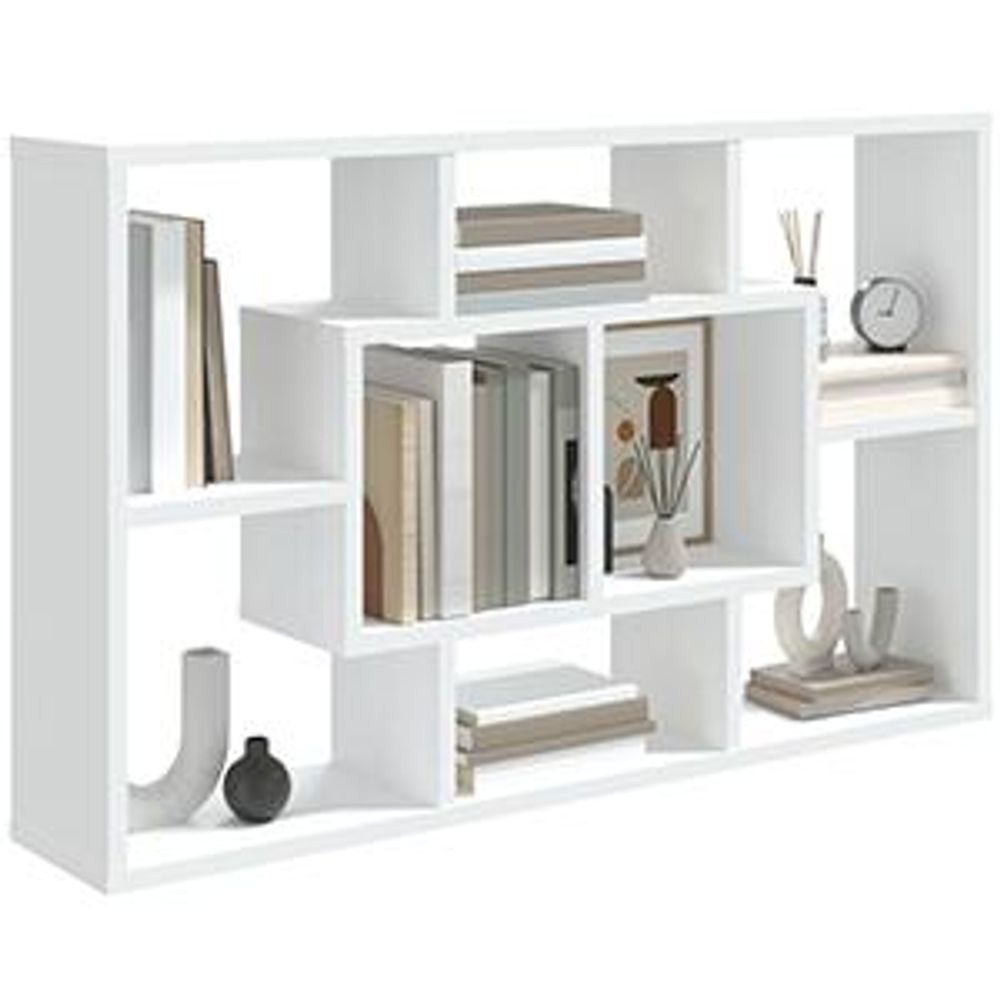 Scaffale a parete bianco 85x16x52,5 cm in materiale ligneo