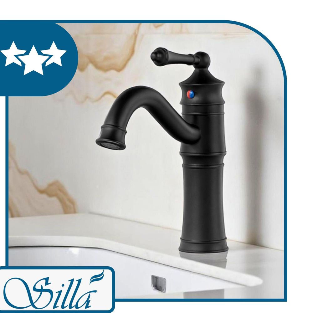Silla, Schwarz, Armatur, Bad, Spültischarmatur, Wasserhahn Bad, Wasserhahn, Messing