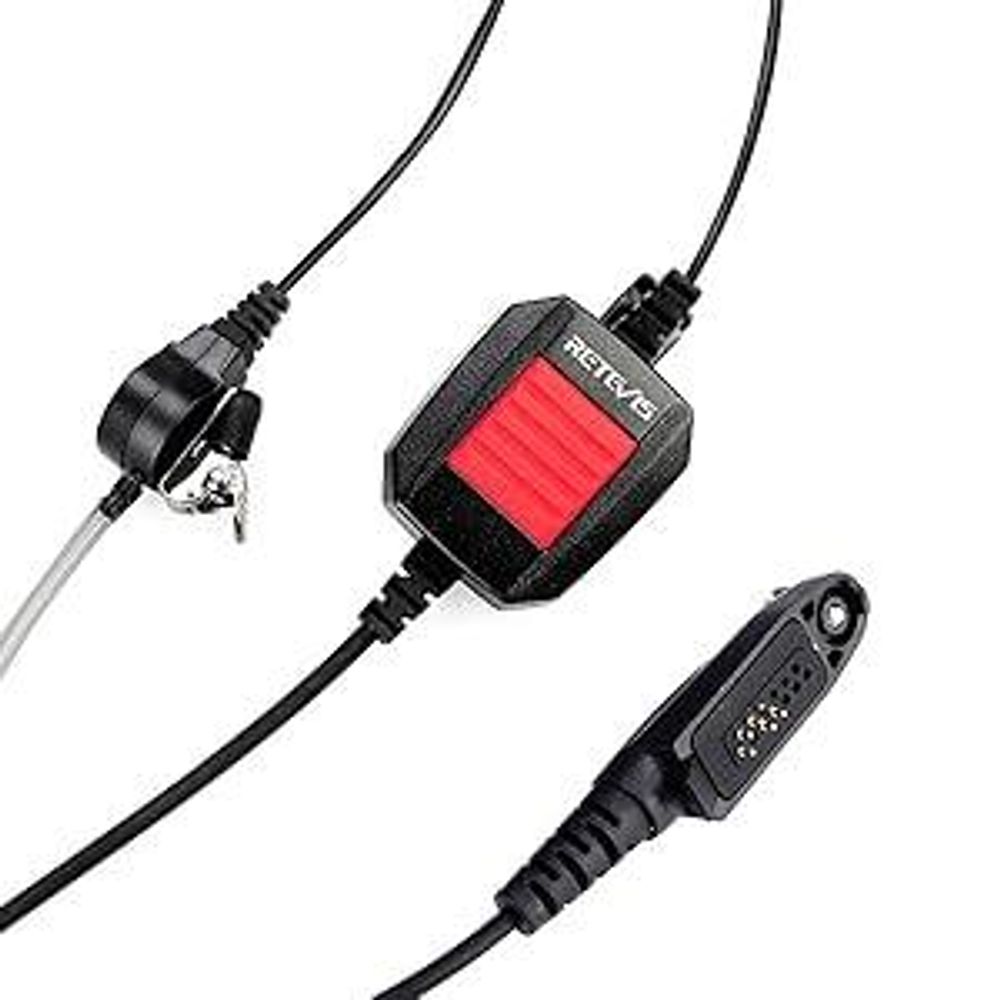 Retevis EA110M Funkgerät Headset IP66 Wasserdichtes Ohrhörer Verdeckter Luftschlauch Kopfhörer Kompatibel mit Ailunce HD1 DMR Radio RT648 RT82 RT87 RT29 RT647 RT83 Walkie Talkies (1 STK.)