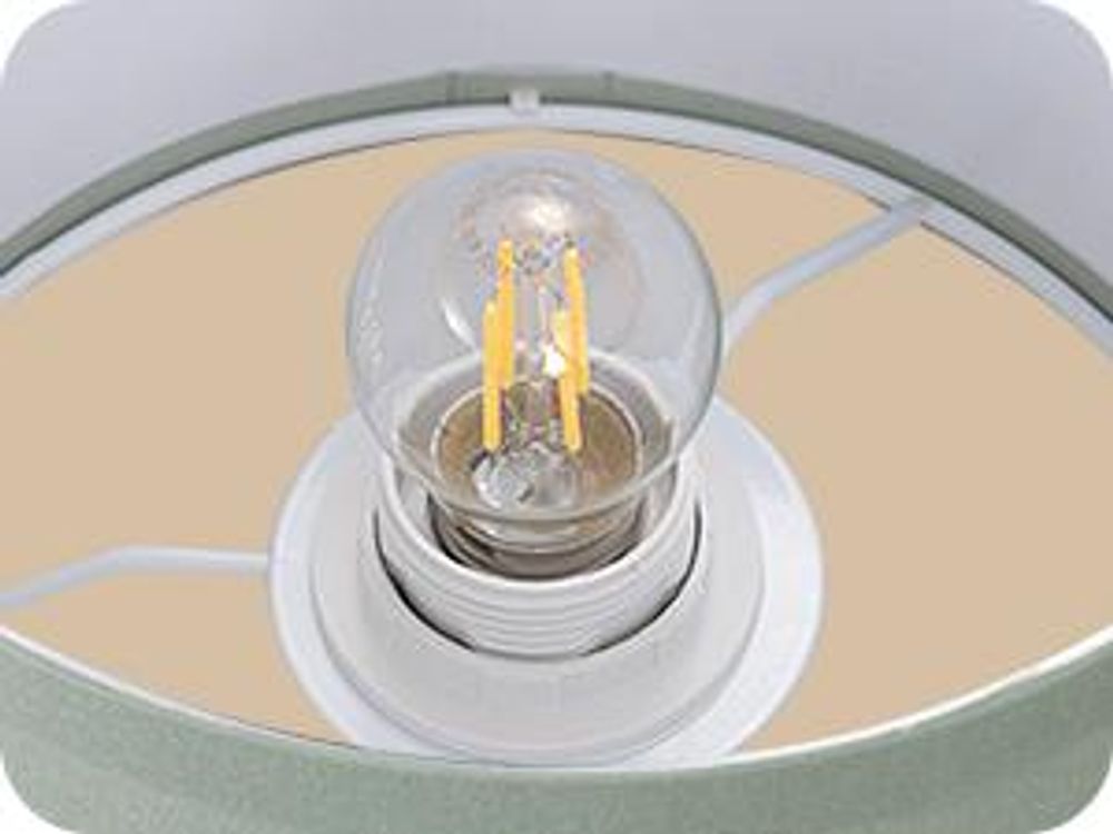 EDISHINE Nachttischlampe Wohnzimmer ,Tischleuchte mit Leinen-Lampenschirm, Holz