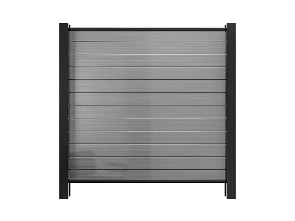 Outgarden Anthrazit 180x180 cm Gartenzaun Sichtschutzzaun, PVC Stecksystem, Witterungsbeständig Pflegeleicht, Nut Feder Montage, Lamellenprofile Inkl Start Endprofil