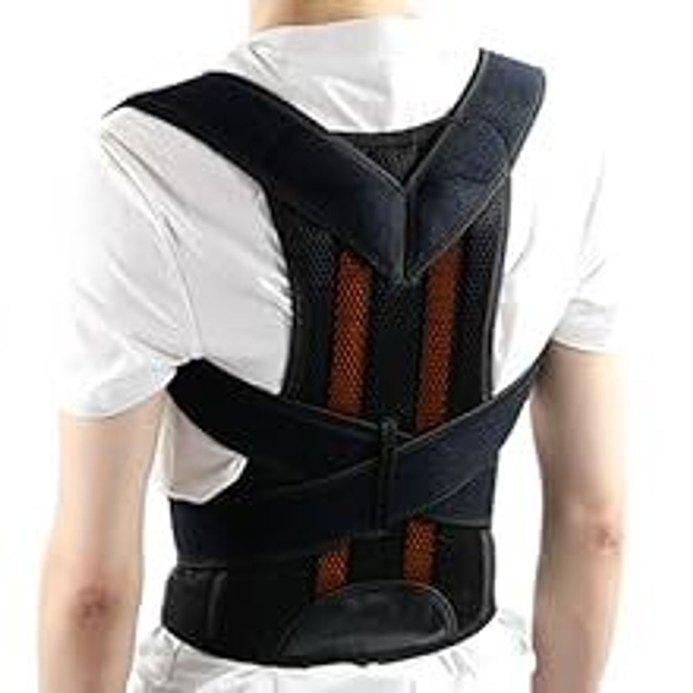 DH FitLife Haltungskorrektur | Rücken Geradehalter mit Taille | Haltungstrainer | Rückentrainer | Rücken & Schultergurt | Rückenstütze | Posture Corrector | für Damen u. Herren | M Taille 80-100cm