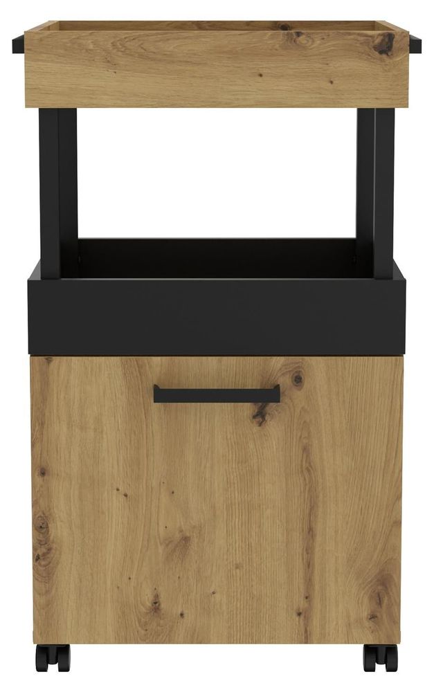 Hydra II – Barschrank im Industrial-Design mit Rollen und flexibel montierbarer Tür
