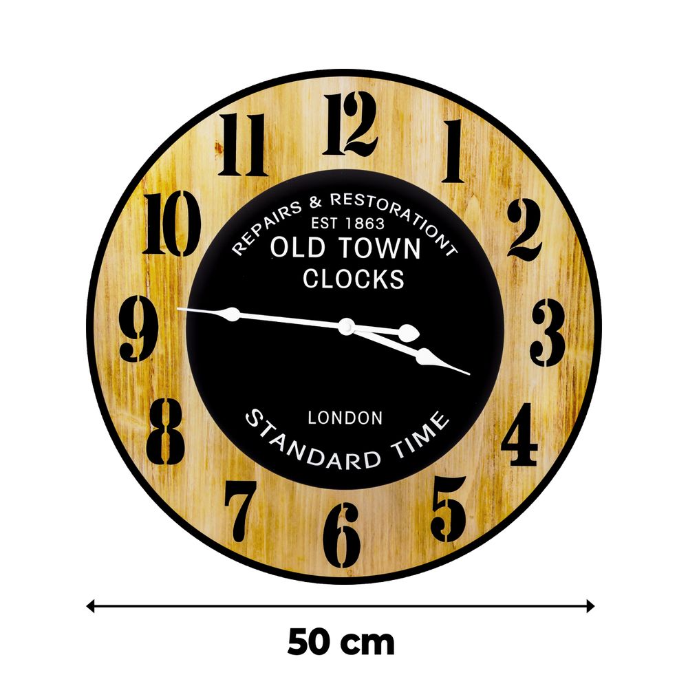 Große Wanduhr Holz Design Atmosphera Wanduhren 50 cm Durchmesser Quarzuhrwerk Wohnzimmer Home Büro Office Uhrwerk Wand Decoration Retoo
