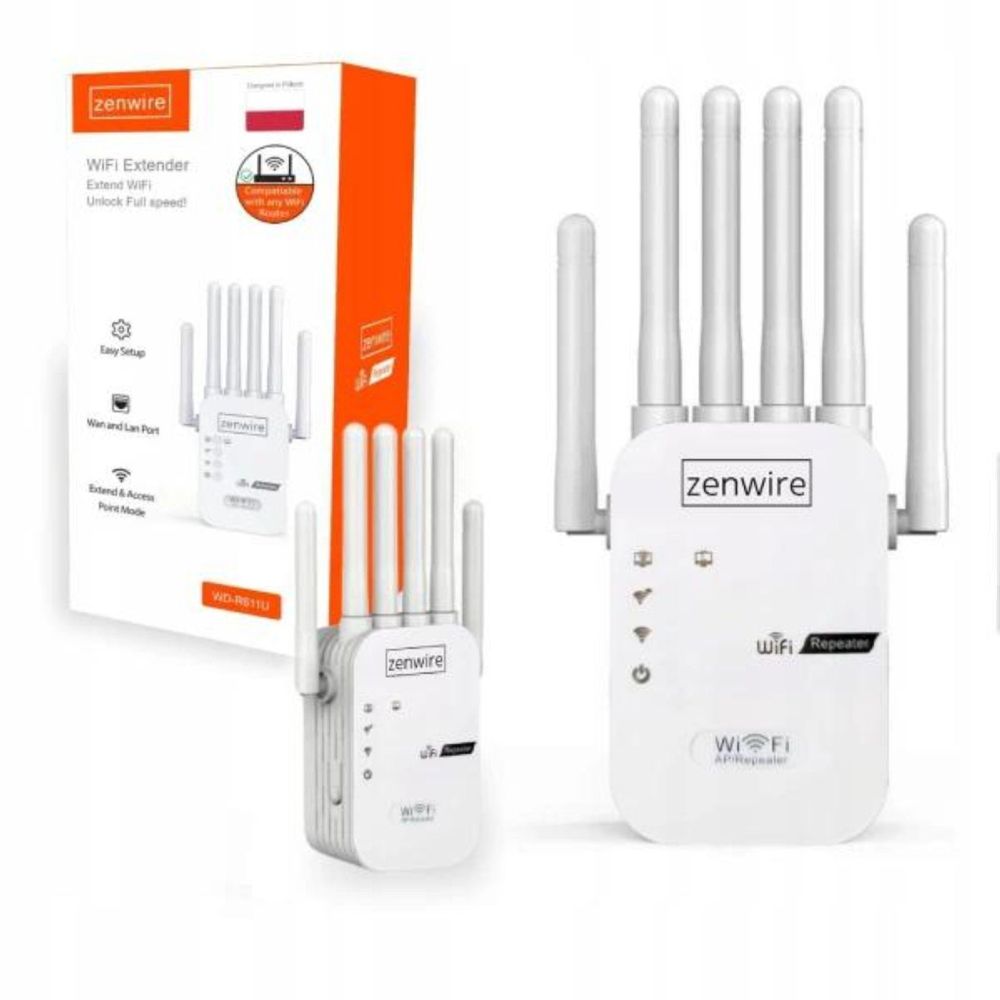 Potężny wzmacniacz sygnału - wzmacniacz zasięgu sieci WLAN - 5G - zewnętrzny repeater - extender - 300 Mbit/s