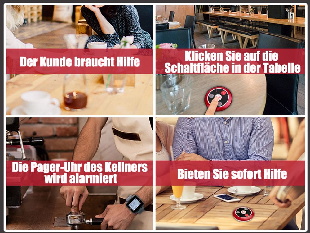 Retekess T128-T117 Drahtloses Funkrufsystem, Restaurant Pager, 1 Uhr und 20 Ruftasten für Krankenhäuser Bars Zahnarztpraxis Veterinärgeschäft