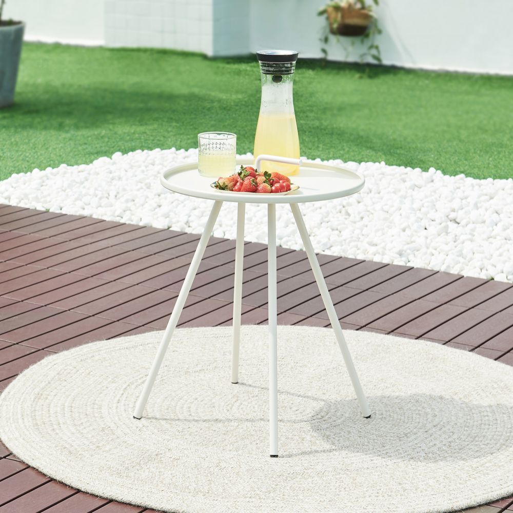 Outdoor-Beistelltisch 'Fosen' 55 x Ø 42 cm Weiß