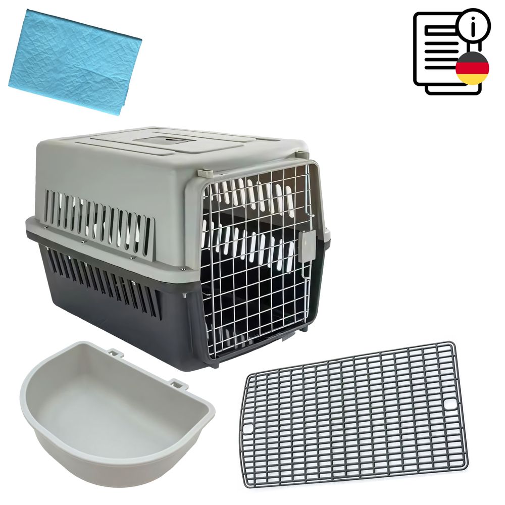 Hundebox Auto Rückbank Transportbox Katze Katzentransportbox Transportbox Kaninchen Katzenkorb Transport Hundetransportbox Reisebox Grau Retoo