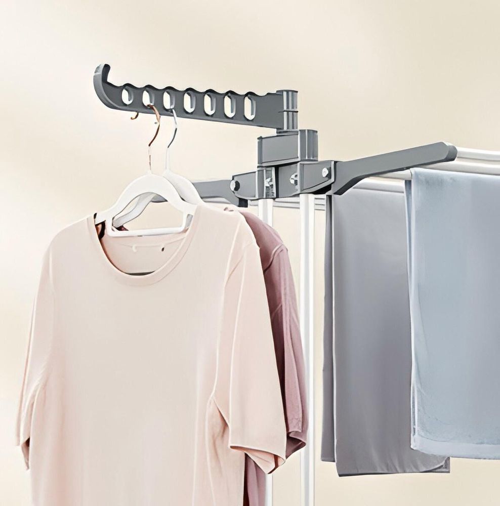 SONGMICS Wäscheständer, Standtrockner 4 Ebenen, mit Rollen, 63,5 x 128 x 173 cm, weiß