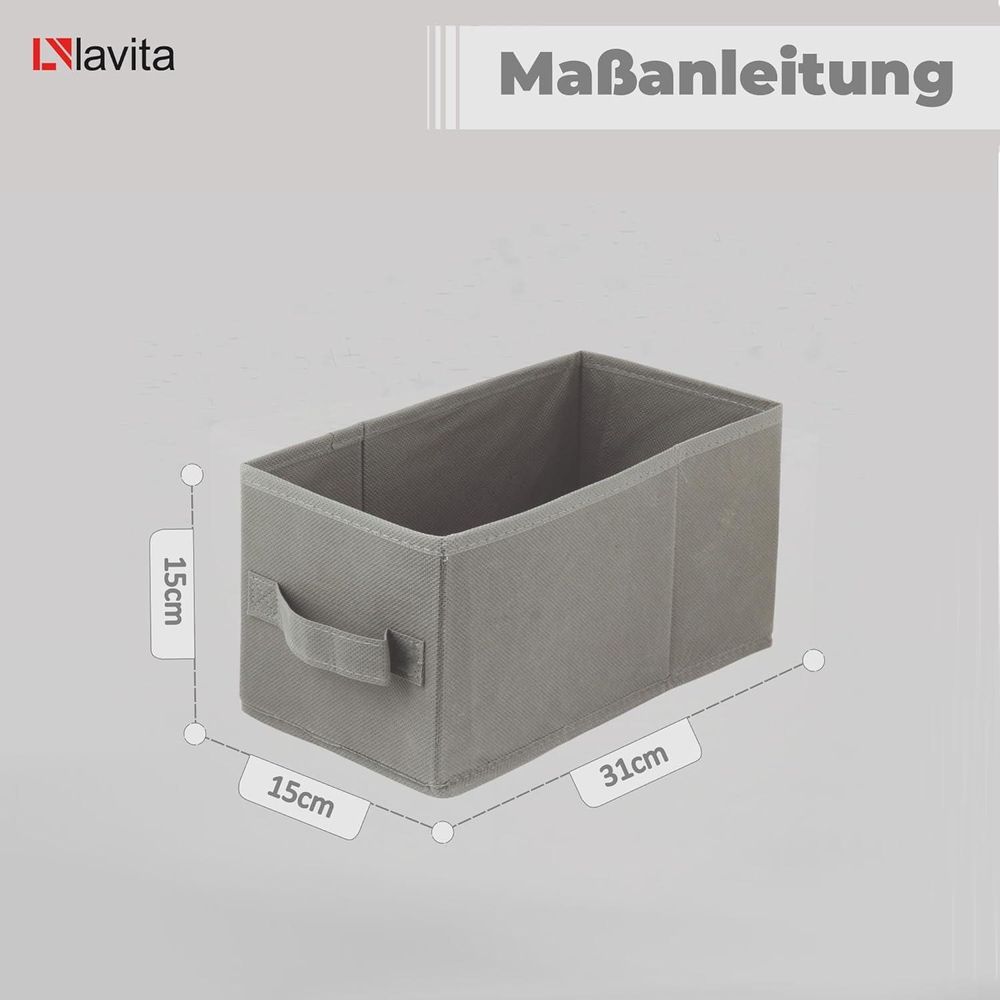 Lavita Storage Box | faltbare Aufbewahrung Boxen 15 x 31 x 15 cm | Schubladen-Organizer Box| Ordnungssysteme für Kleidung | Kleideraufbewahrung & Organisation | dunkelgrau | 1 stück