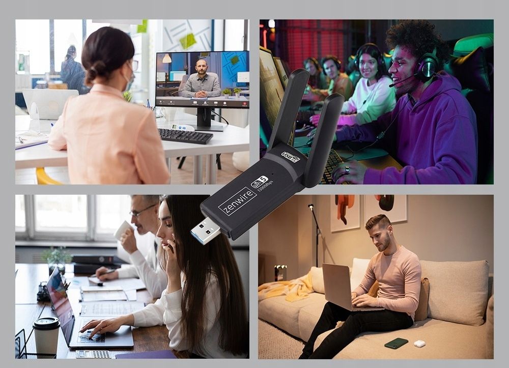 USB 3.0 WLAN Adapter - 1300 Mbit/s - Dual Band 2,4/5 GHz - 5 GHz - Externe Netzwerkkarte - 2 Antennen - 802.11ac