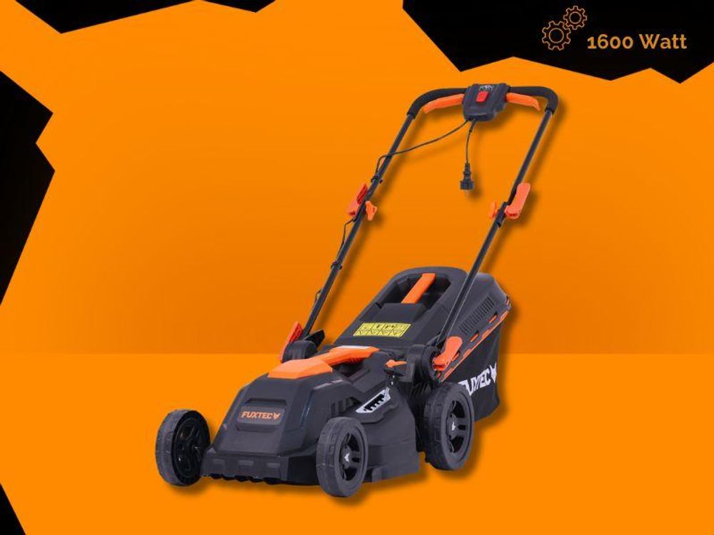FUXTEC Elektro Rasenmäher mit Kabel  FX-RME38 - 12Kg  | Schnittbreite von 380mm  | 40L Grasfangkorb  | Leistung von 1600Watt | Antrieb von 220V