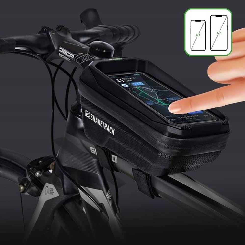 Forever Handyhalterung Fahrrad Wasserdicht Fahrradtasche für den Rahmen, Halterung Smartphone mit TPU Sensitivem Touchscreen für Montainbikes, Rennrad, Ebikes
