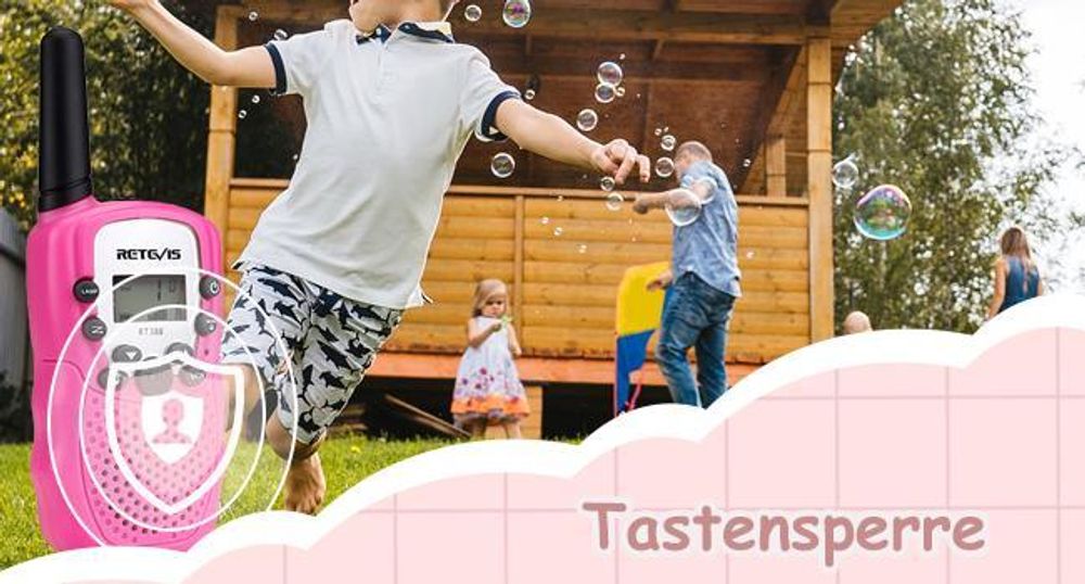 Retevis RT388 Walkie Talkie, Spielzeug ab 4-12 jahre mädchen jungen, 8 Kanal, 3KM, Taschenlampe, VOX,DCS/CTCSS, für Camping Spielen