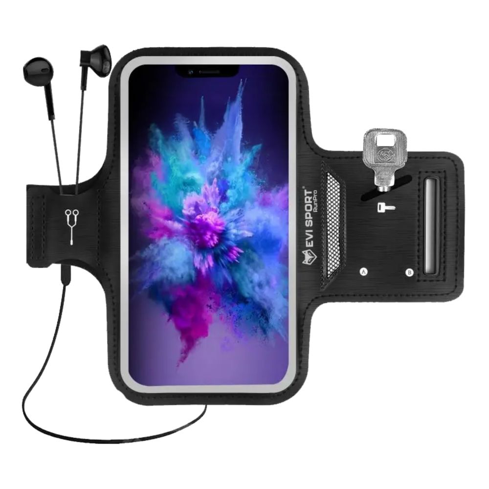 Sportovní náramek na mobilní telefon 6,9 palce, voděodolný náramek na běhání pro iPhone a Samsung, taška na jogging s dotykovou funkcí a přihrádkou na klíče, EVI RunPro