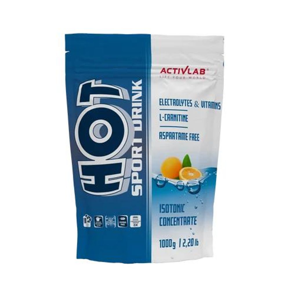 Activlab Hot Sport Drink 1000 g, Orange, Isotonisches Getränkepulver, Elektrolyte, Vitamine, L-Carnitin, über 80 Portionen