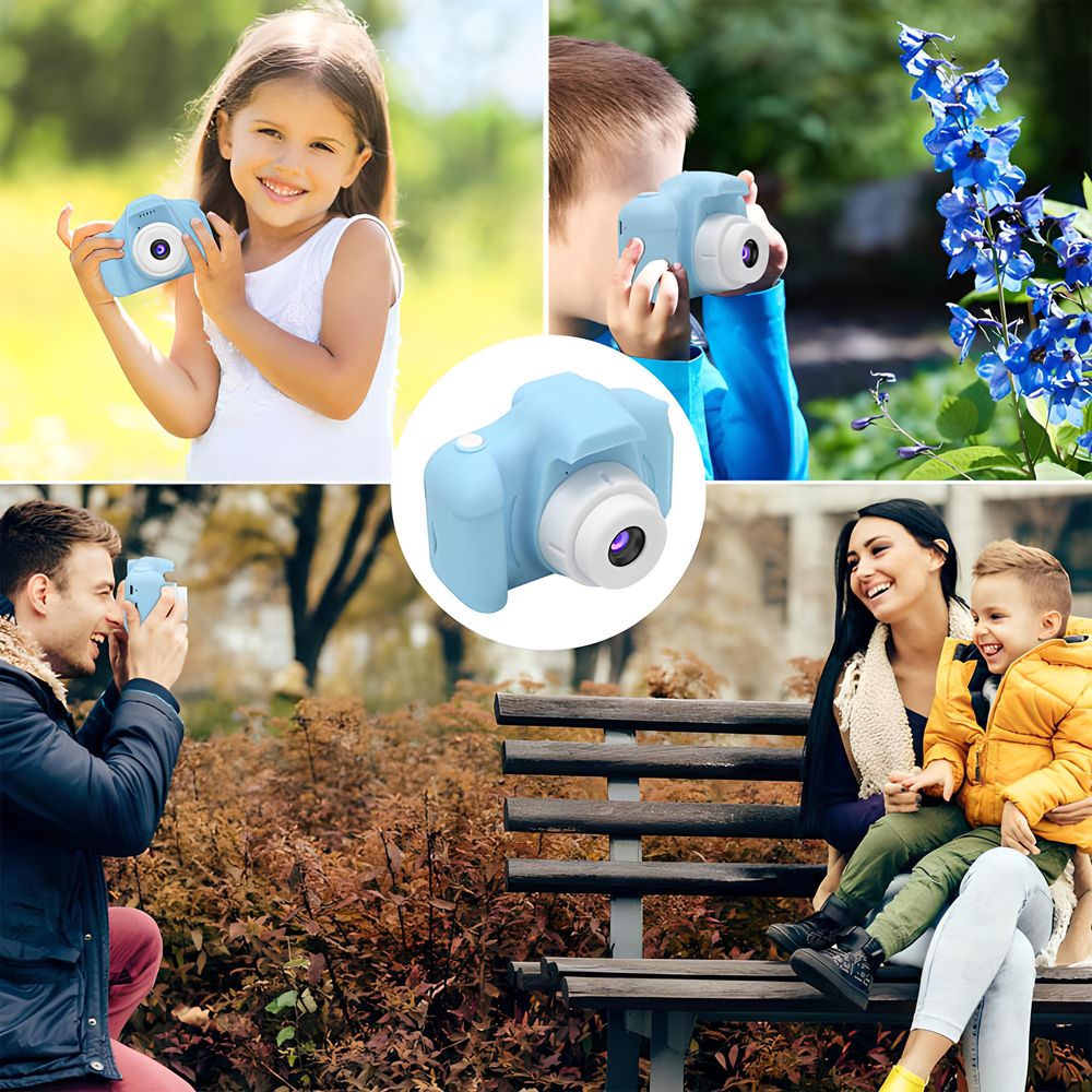 Kinderkamera HD Kids Kinder Digitalkamera Student Fotoapparat für 3-10 Jahre Selfie Video 2 Zoll LCD Bildschirm Geburtstag Geschenk 3MP 1080P Blau Retoo