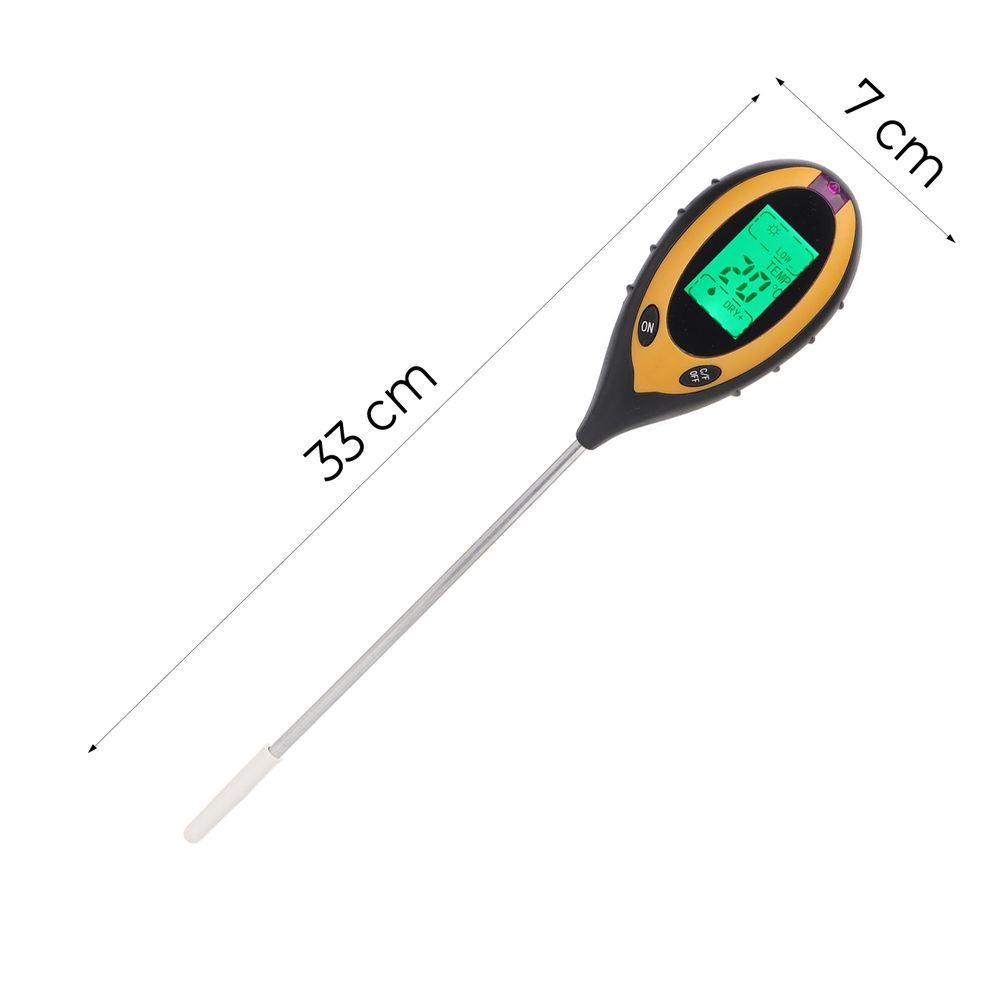 Feuchtigkeitsmesser Pflanzen Messgerät PH Meter Feuchtigkeitsmessgerät Bauernhof Boden Bodentester Garten Rasen Temperatur Wert Tester Bauernhof Retoo