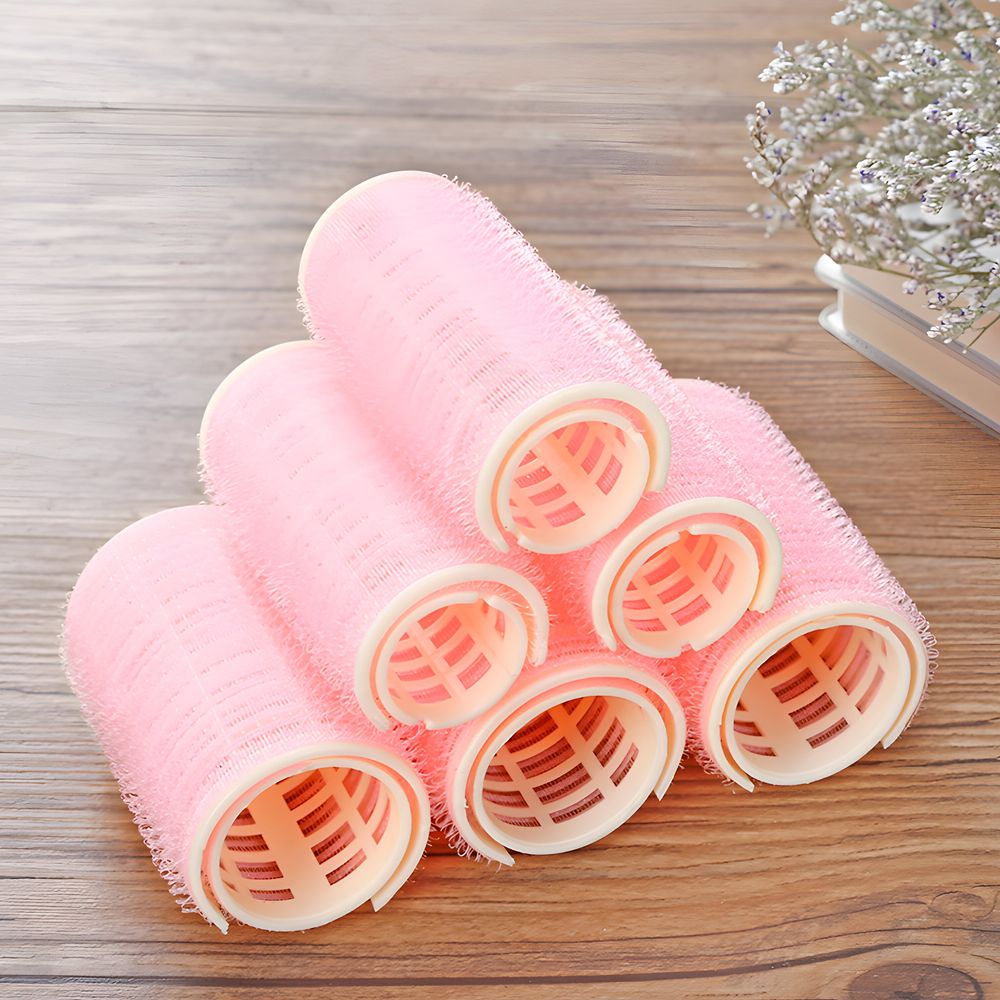 6 Stücke Lockenwickler locken Set Hitzefreie Jumbo Groß Kleine Lockenwickler Selbsthaftend Hair Rollers Klammern 25mm 33 mm 43 mm Retoo