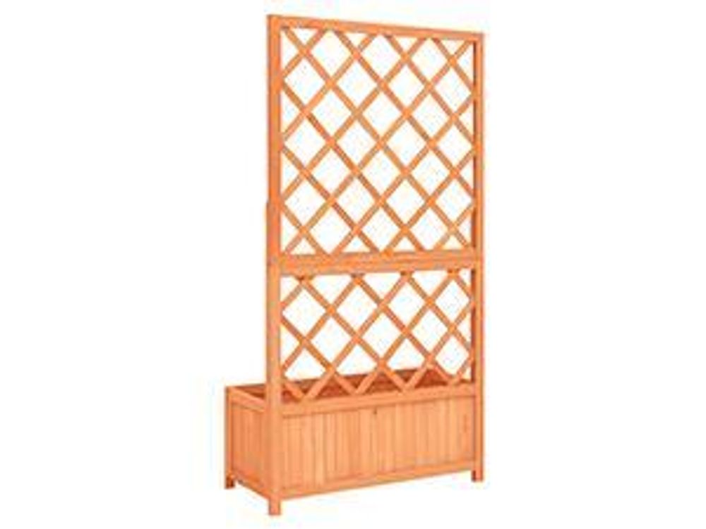 vidaXL Garten-Spalier mit Blumenkasten Braun 70x30x135 cm Tannenholz