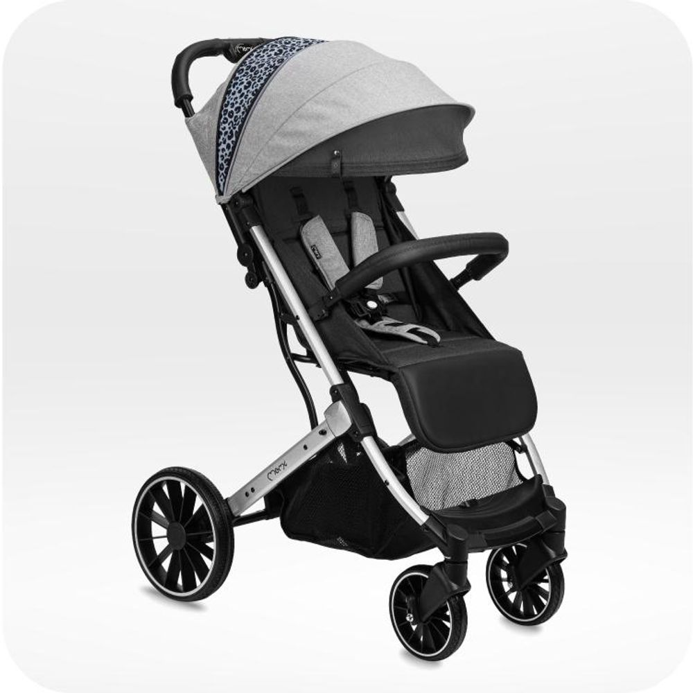 MoMi ESTELLE PLUS LIGHT Kinderwagen Buggy bis zu 22 kg - Leicht, Große Räder Koffer - Grau