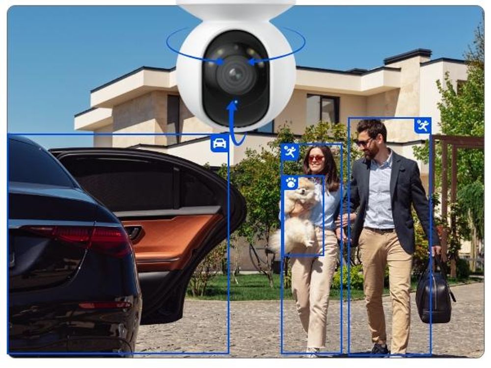 Reolink E1 Outdoor Pro, 4K 8MP PTZ WiFi 6 Überwachungskamera, Auto-Tracking, Farbnachtsicht, Personen\Fahrzeug\Tiererkennung, 3X optischem Zoom
