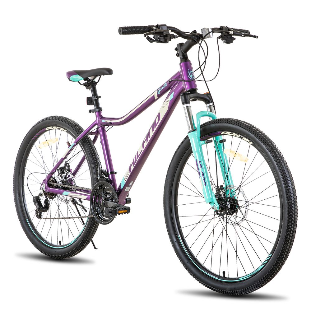 HILAND 26 Zoll Mountainbike Damen mit Lock-Out Federgabel 21 Gang Shimano Aluminiumrahmen Doppelscheibenbremse Studenten-Pendlerfahrrad, Weiß