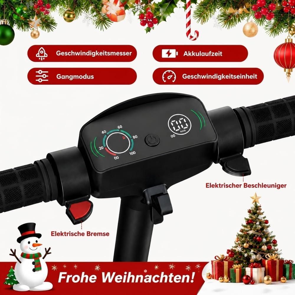 Elektroroller Für Kinder, Faltbarer E-scooter 16km/h, City Kinderroller Für Kinder 6-12 Jahren,10 km Reichweite, 130W, U8 Elektroscooter Schwarz