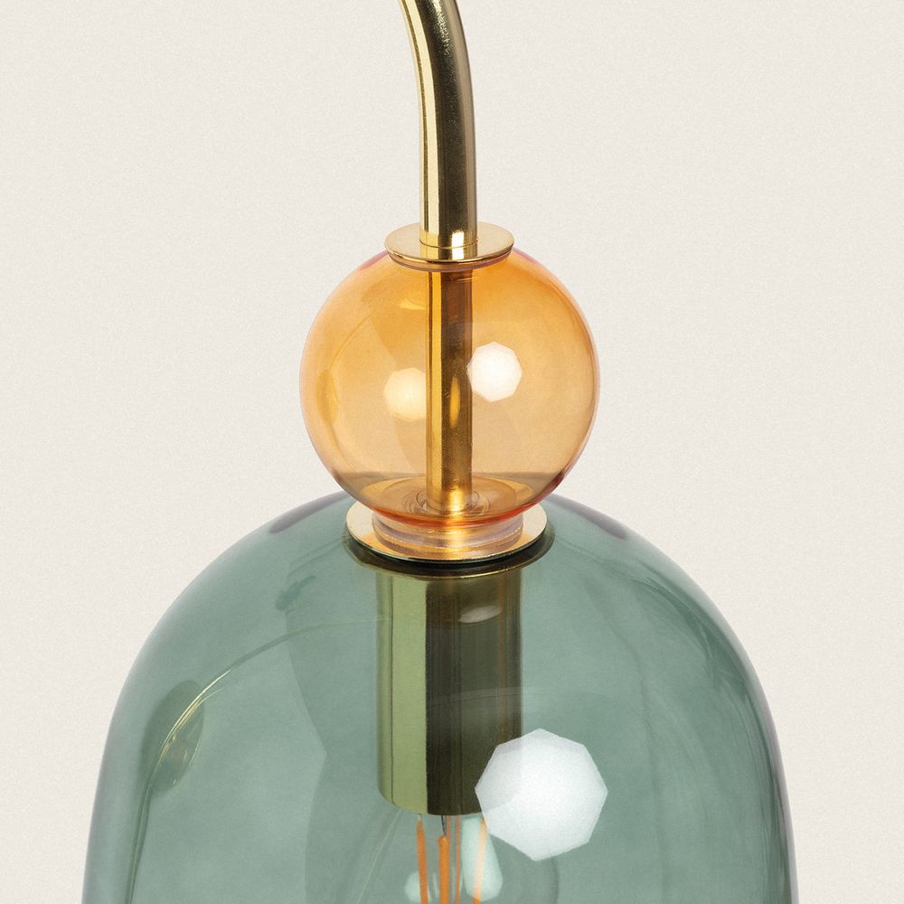 Wandleuchte Metall und Glas Baudelaire Grün