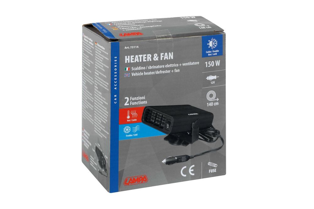 LAMPA, příslušenství, 12V topení do auta, 150 W, topný ventilátor pro osobní automobily a dodávky