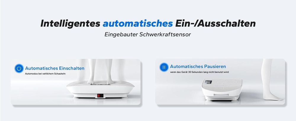 MERACH Vibrationsplatte Trainingsgerät – mit 10 Intensitätsstufen, für Ganzkörpertraining, Fettverbrennung, Muskelaufbau & Formung, grau
