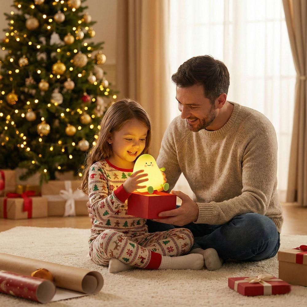 MasterLED LED Nachtlicht Silikon Birne Touch Nachtlampe, USB-C mit Timer, warmweiß, Schlaflicht Kinderzimmer tragbare Schlafhilfe Stilllicht, Gesche