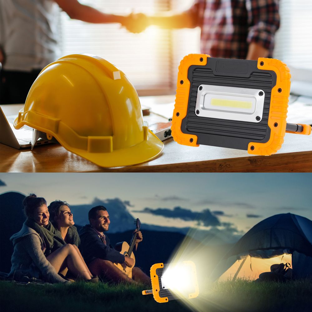 Baustrahler LED Arbeitsleuchte Arbeitsstrahler 30 W Lampe für Camping Werkstatt Baustelle Garage Bau Reparatur Arbeitslicht Batteriebetrieben Retoo