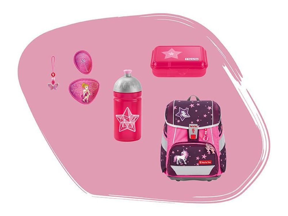 Step by Step Schulranzen-Set 2IN1 PLUS „Star Stella“, 10-teilig, pink