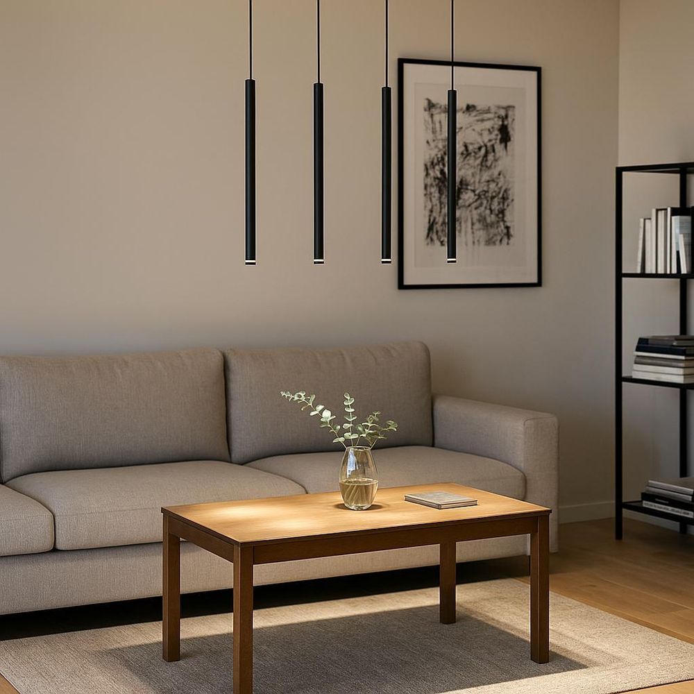 MasterLED Pendelleuchte – 4-flammig 50 cm – Schwarz – G9 – pendelleuchte esstisch – pendelleuchte modern – PIERO
