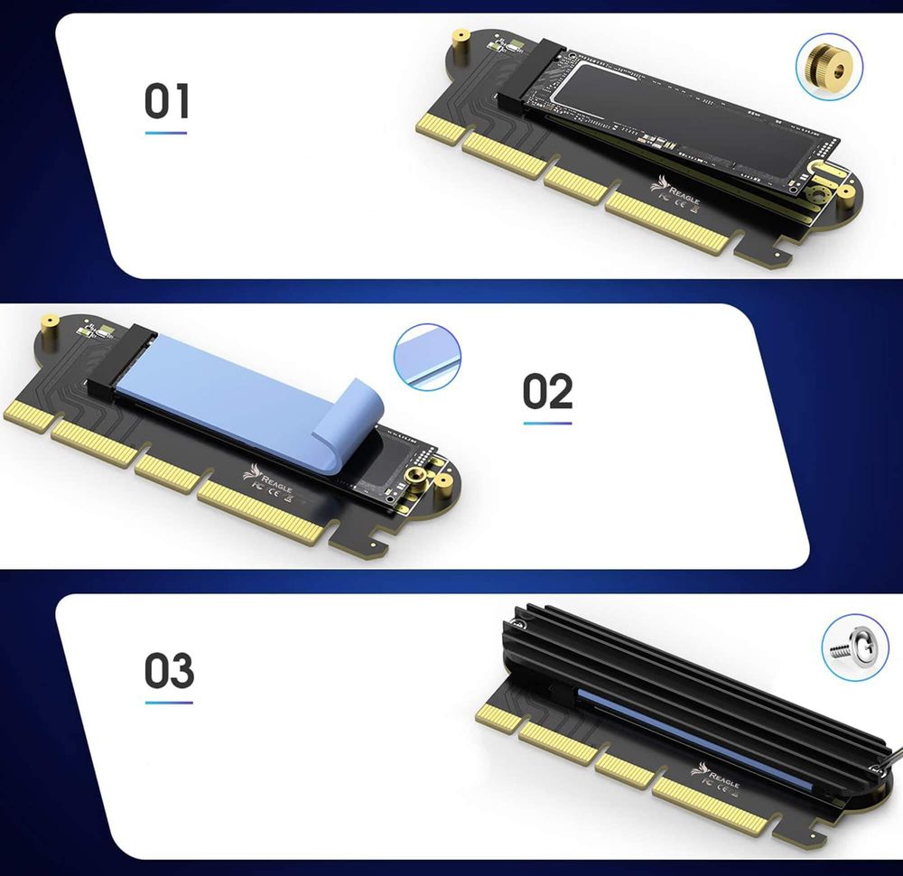 M.2 Ssd Nvme Pci-E 4.0 X16 X8 X4 64 Gbps Reagle Adapter – Steckplatzadapter Für Superschnelle Datenübertragung Über Dem Sata-Standard
