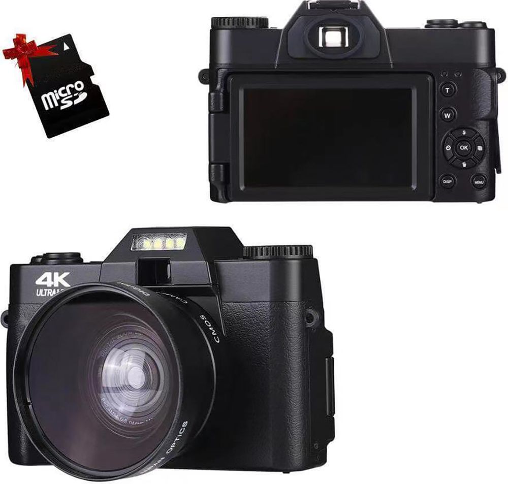 Fine Life Pro Digitalkamera (64GB- Speicherkarte) 4K Ultra HD 48MP Flip-Screen 16X Digitalzoom