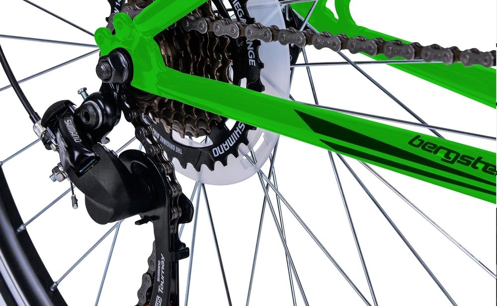 Bergsteiger Memphis 26 Zoll Mountainbike, geeignet ab 150 cm, Dynamo-Licht, StVZO, Shimano 21 Gang-Schaltung, Vollfederung, Jungen-Fahrrad & Herren-Fahrrad