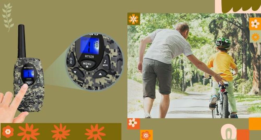 Retevis RT628 Walkie Talkie Kinder, 8 Kanäle VOX LCD Display, DCS/CTCSS, Geschenke Kinder für Jungen und Mädchen im 6–12 Jahren für Camping
