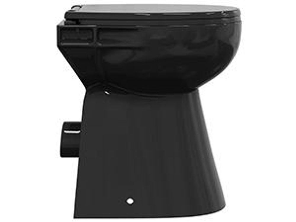 vidaXL WC senza bordo 7 cm altezza extra soft-close in Vetroceramica nero