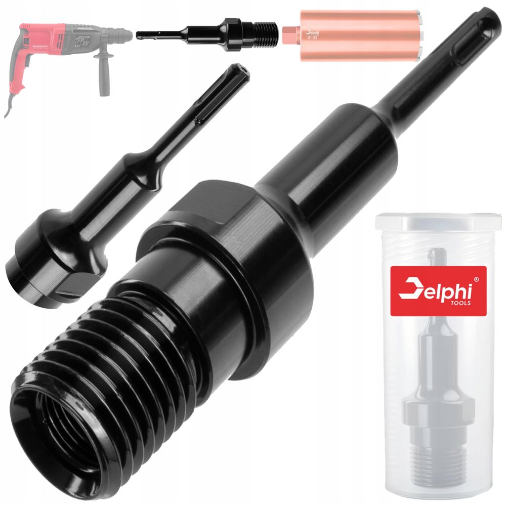DELPHI Universal SDS PLUS Adapter 1 1/4" UNC und R 1/2" UNC für Betonbohrer Diamantbohrkrone Kernbohrer Bohrkrone, Bohrkrone Adapter 180mm