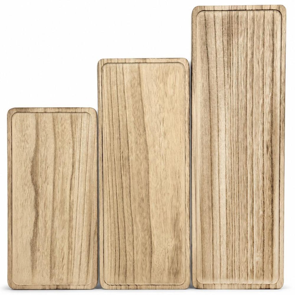 WELLHAUS 3-stufige Etagere Holz Servierplatte Snackständer