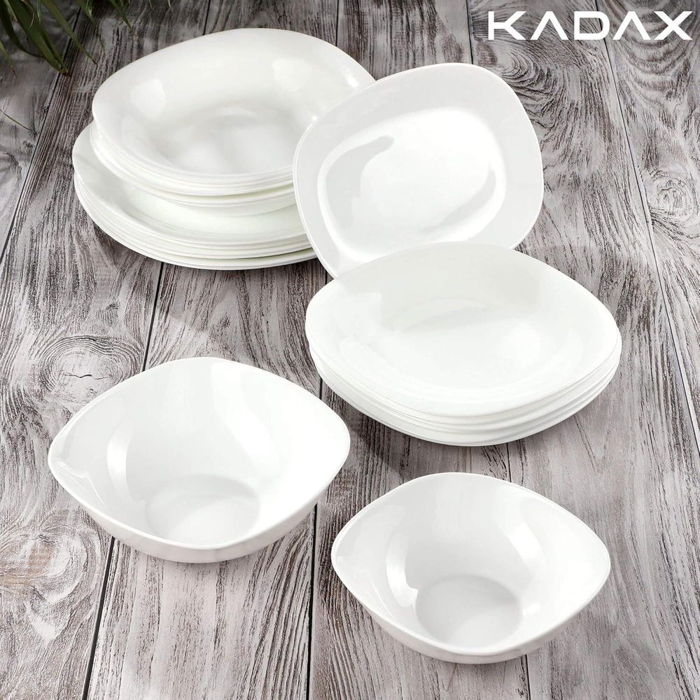 KADAX Suppenteller "Prinier", Suppenschüssel, Weiße Tiefer Teller, 23 cm, 6 Stück
