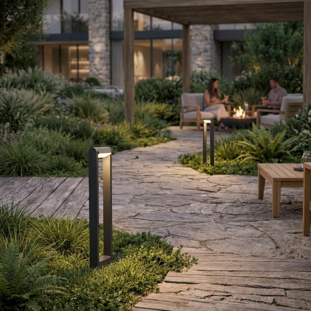 MasterLED LED Wegeleuchte Pollerleuchte Santina schwenkbar IP54 6W 4000K Neutralweiß 80cm Anthrazit Gartenbeleuchtung Sockelleuchte