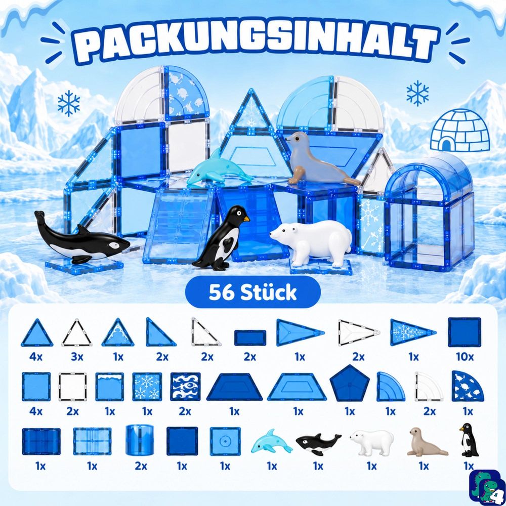 Inhalt des Fits4Kids Magnetbausteine-Sets
